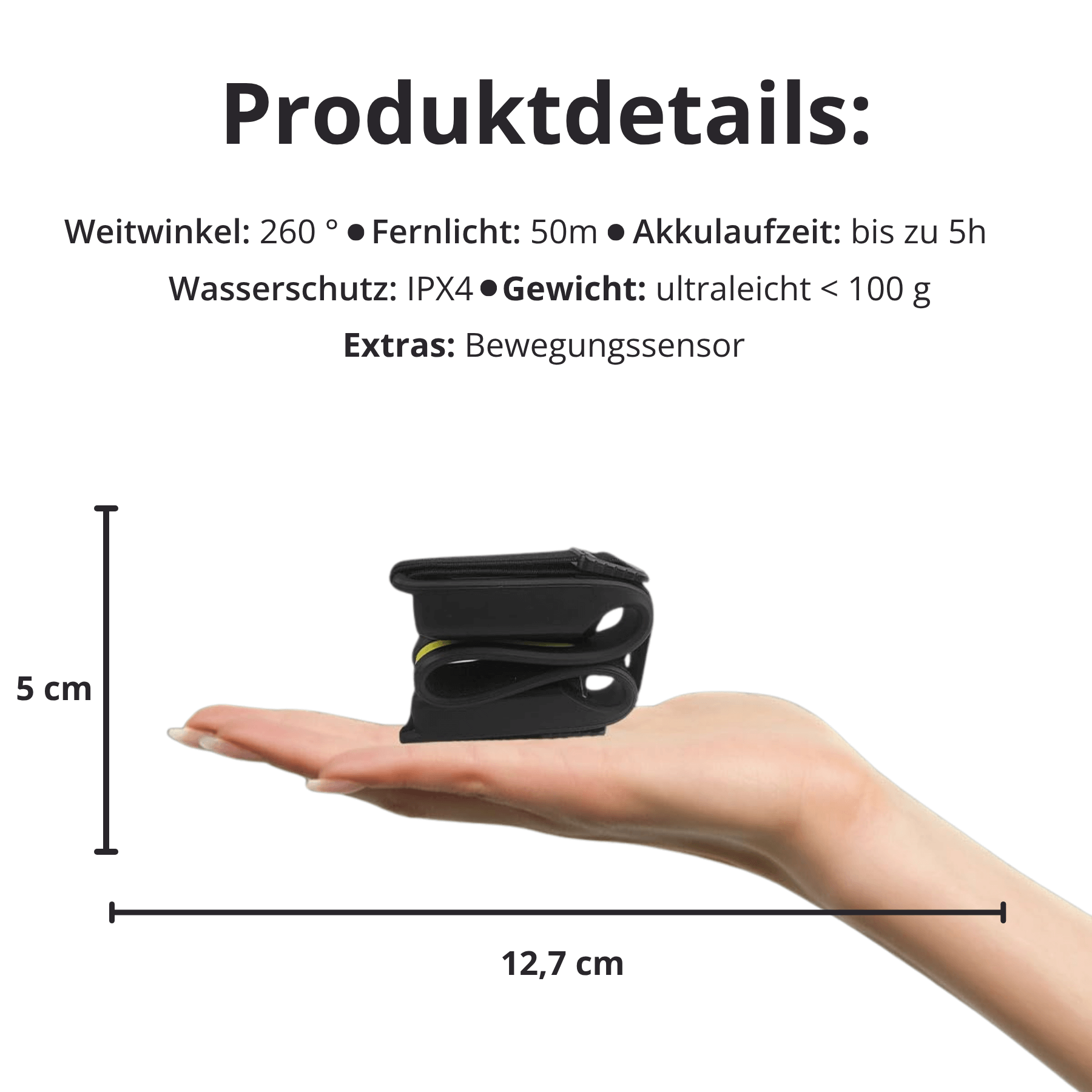 Outdoor Stirnlampe 3.0 Pro - 260° Weitwinkel mit Fernlichtfunktion